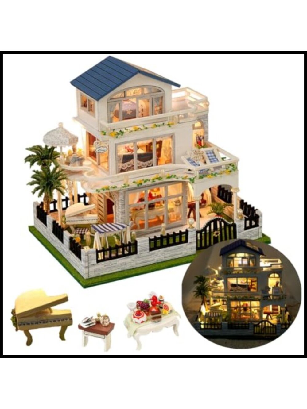 DIY Miniature Wooden Dollhouse Kit 3D Model Book Nook Gift for Teens Adults